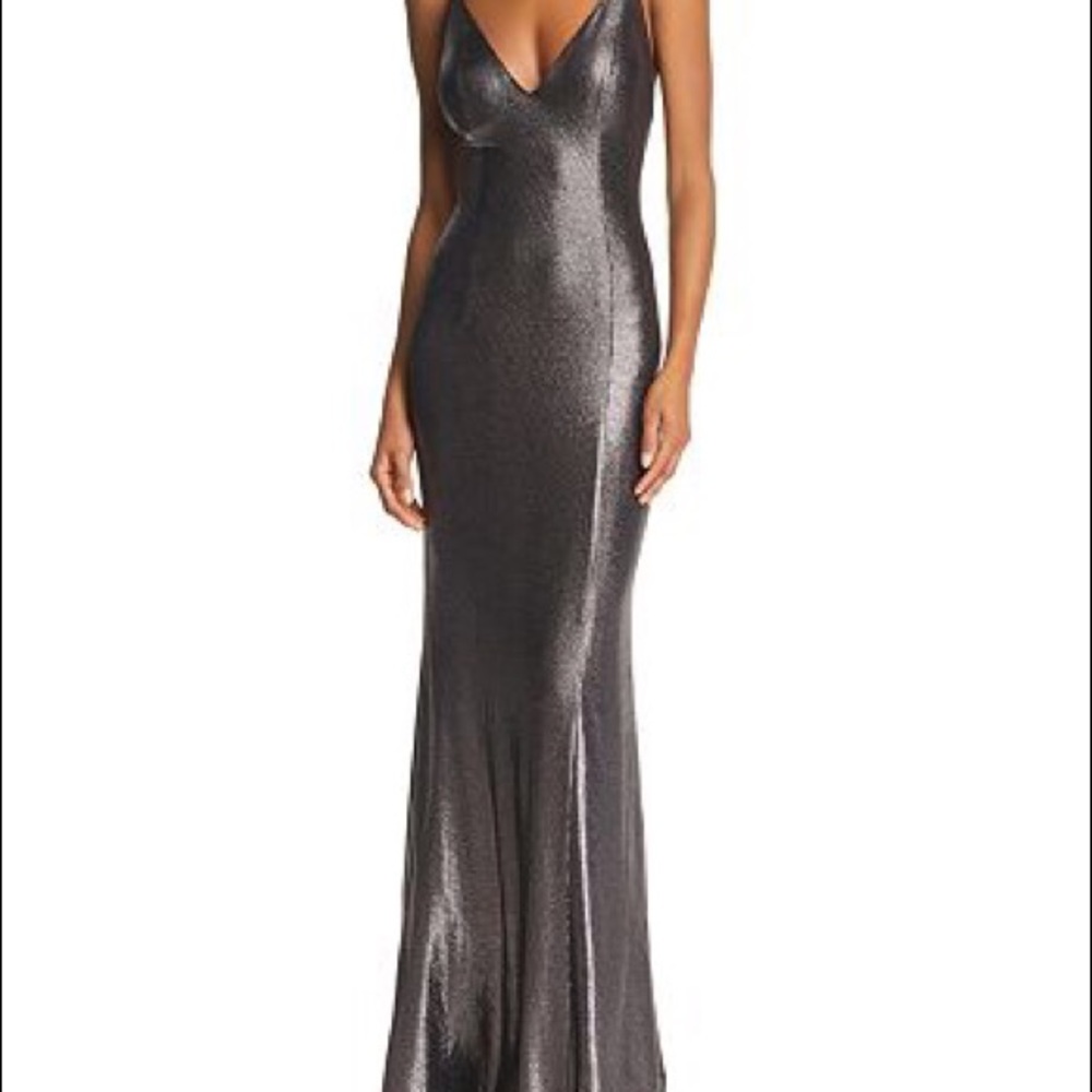 Worn once! Flattering Metallic Maxi Dress